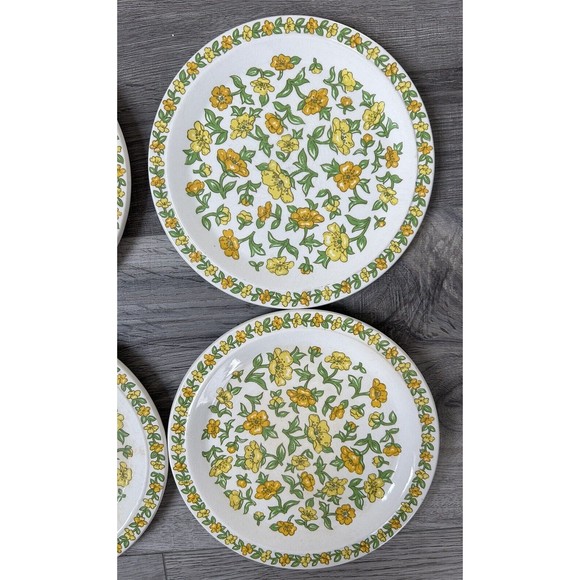 Vintage Taunton Vale Buttercups Plates Dessert Snack 1970s Floral X 6 England - Picture 7 of 13